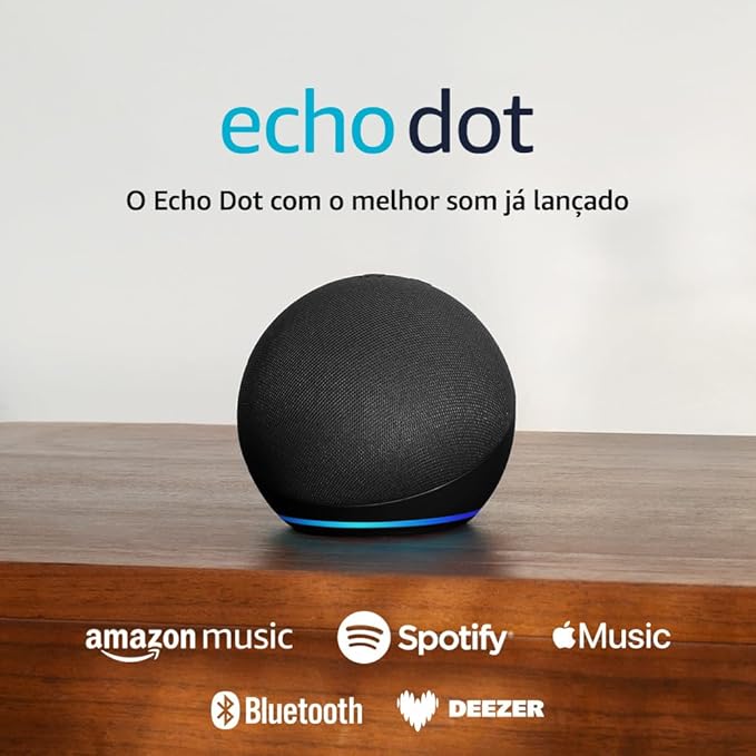 Echo Dot (Geração mais recente) | O Echo Dot com o melhor som já lançado | Cor Preta