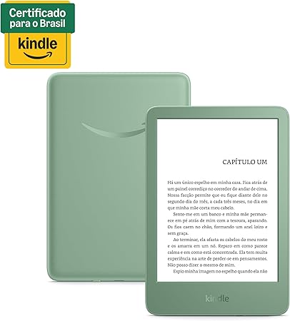 Kindle 16 GB (Geração mais recente) - Leve e compacto, com tela antirreflexo, trocas de página mais rápidas, luz frontal ajustável e bateria de longa duração - Cor Verde