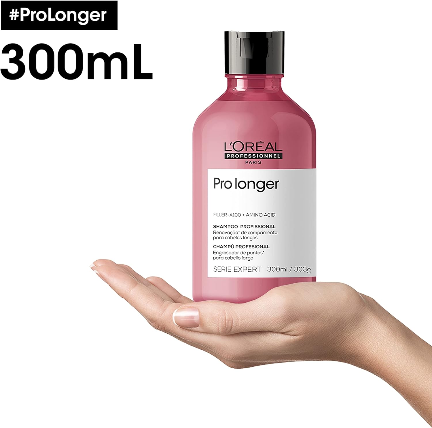 L'Oréal Professionnel Shampoo Pro Longer | Reduz a Quebra e a Aparência de Pontas Duplas | Adiciona Volume e Brilho | Para cabelos finos e com afinamento | 300ml