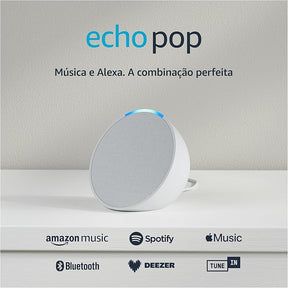 Echo Pop (Geração mais recente) | Smart speaker compacto com som envolvente e Alexa | Cor Branca