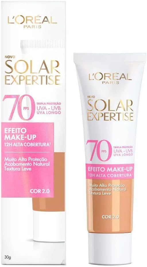 L'Oréal Expertise Protetor Solar Efeito Make-up FPS 70 Cor 2.0 30g