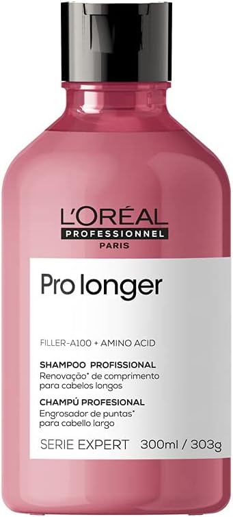 L'Oréal Professionnel Shampoo Pro Longer | Reduz a Quebra e a Aparência de Pontas Duplas | Adiciona Volume e Brilho | Para cabelos finos e com afinamento | 300ml