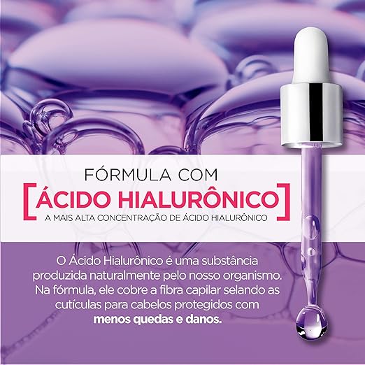 L'Oréal Paris Elseve Hidra Hialurônico Kit Shampoo 400ml + Condicionador 400ml + Creme de Tratamento 300G, Ação Preenchedora que Injeta 4X Mais Hidratação nos Fios Desde o Primeiro Uso