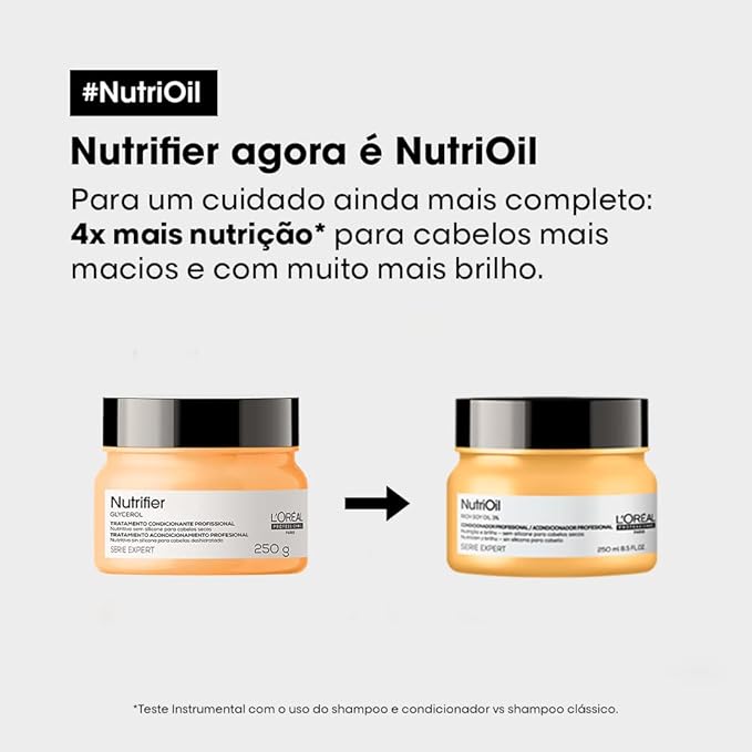 L'Oréal Professionnel NutriOil Máscara de Tratamento para Nutrição Intensa, Ideal para Cabelos Secos e Sem Brilho, com Óleo de Soja, 250g