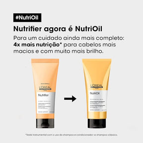 L'Oréal Professionnel Condicionador NutriOil para nutrição e brilho, enriquecido com óleo de coco, com textura leve e para todos os tipos de cabelo, 200ml