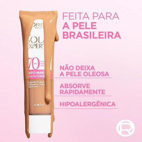 L'Oréal Expertise Protetor Solar Efeito Make-up FPS 70 Cor 2.0 30g