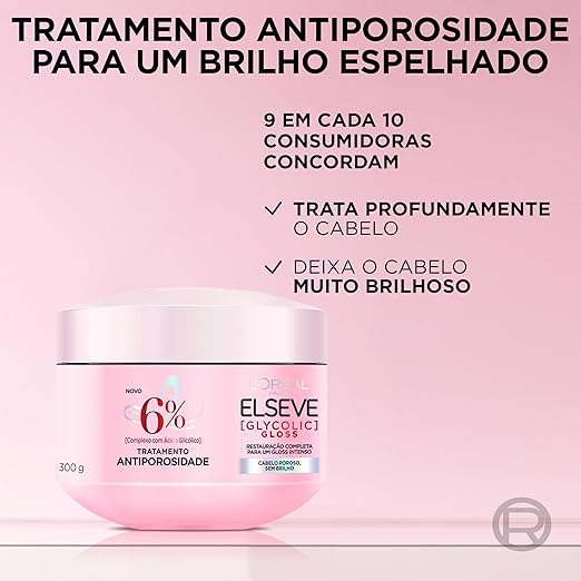 Creme de Tratamento L'Oréal Paris Elseve Glycolic Gloss 300g