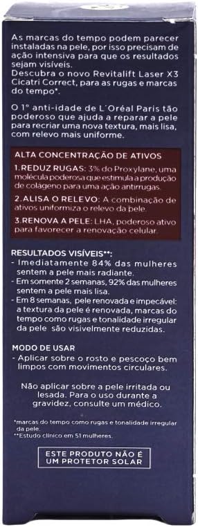 L'Oréal Paris Revitalift Laser X3 Cicatri Correct FPS25 - Creme Facial Anti-Idade 30ml