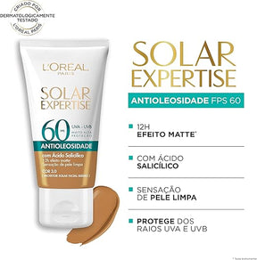 L’Oréal Paris Protetor Solar Facial L'Oréal Paris Solar Expertise Antioleosidade Fps60 Cor 3.0 Média 40G