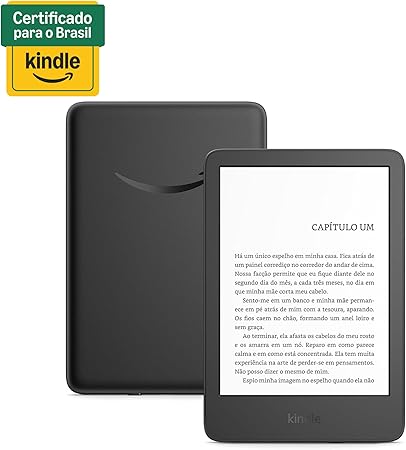 Kindle 16 GB (Geração mais recente) - Leve e compacto, com tela antirreflexo, trocas de página mais rápidas, luz frontal ajustável e bateria de longa duração - Cor Preta