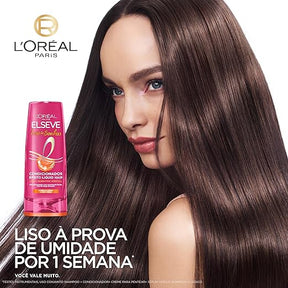 L'Oréal Paris Elseve Liso dos Sonhos Condicionador, com Efeito Liquid Hair, Enriquecido com AHA e Queratina Vegetal para Alinhamento Capilar e Brilho Intenso, 400ml