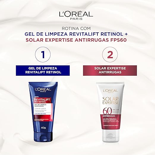 KIT SOLAR EXPERTISE FACIAL ANTIRRUGAS + GEL DE LIMPEZA RETINOL