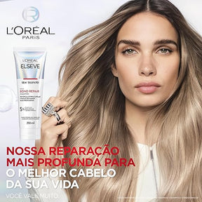 L'Oréal Paris Elseve Bond Repair Kit Tratamento Completo Reparação Molecular com Ácido Cítrico, Reconstrói Ligações e Devolve Força aos Cabelos Danificados (Pré-Shampoo + Shampoo + Condicionador)
