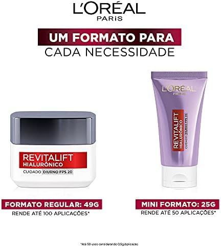 Creme Facial Anti-idade L'Oréal Paris Revitalift Hialurônico Noturno, 49g