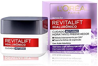 Creme Facial Anti-idade L'Oréal Paris Revitalift Hialurônico Noturno, 49g