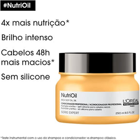 L'Oréal Professionnel NutriOil Máscara de Tratamento para Nutrição Intensa, Ideal para Cabelos Secos e Sem Brilho, com Óleo de Soja, 250g