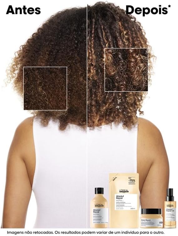 L'Oréal Professionnel Óleo 10 em 1 Absolut Repair | Multi-benefícios para cabelos secos e danificados | Repara e Promove Brilho | Com Gold Quinoa e Proteínas