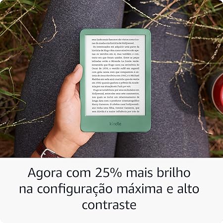 Kindle 16 GB (Geração mais recente) - Leve e compacto, com tela antirreflexo, trocas de página mais rápidas, luz frontal ajustável e bateria de longa duração - Cor Verde