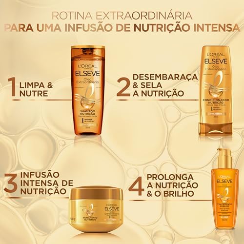 ELSÉVE Óleo Capilar L'Oréal Paris Elseve Óleo Extraordinário 100Ml - Leave In Anti Frizz Protetor Térmico Tratamento Reconstrutor Para Todos Os Tipos De Cabelo