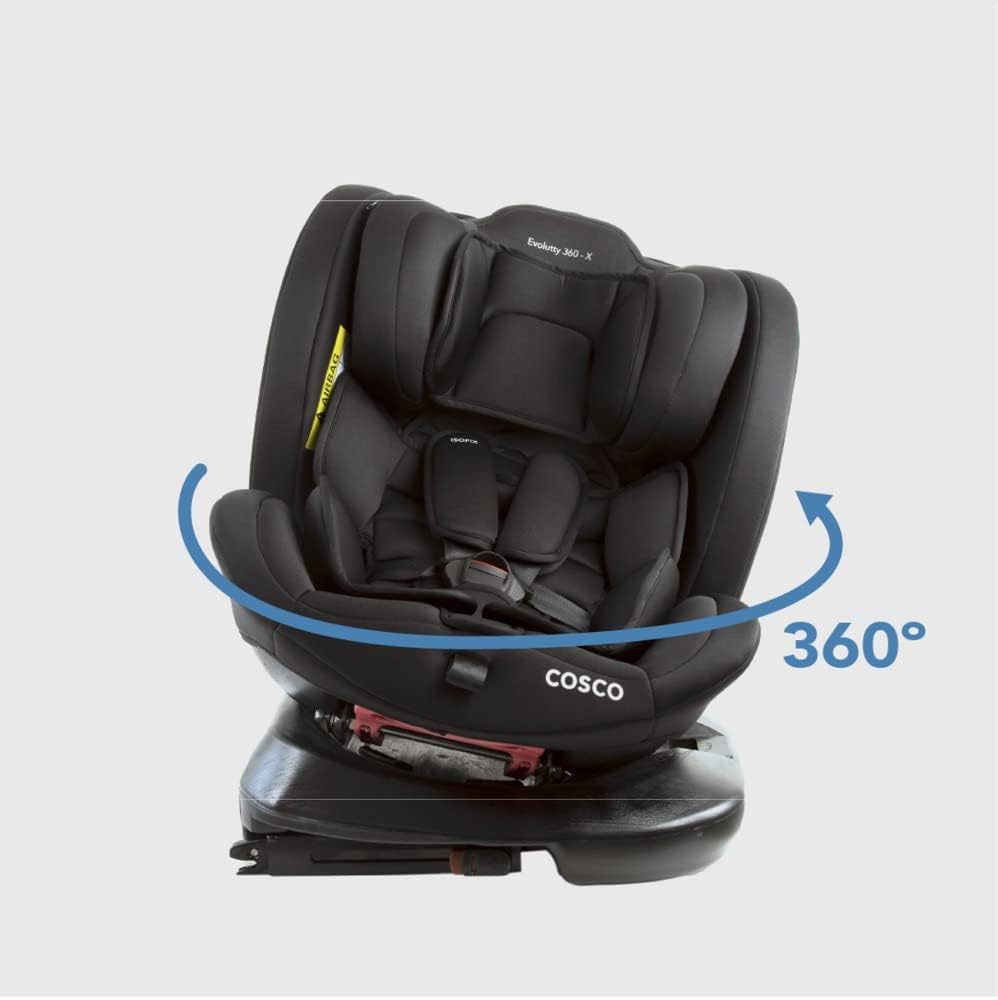 Cosco Kids, Cadeirinha Evolutty 360 X, 0 a 36kg, com Giro 360º e Isofix, Preto