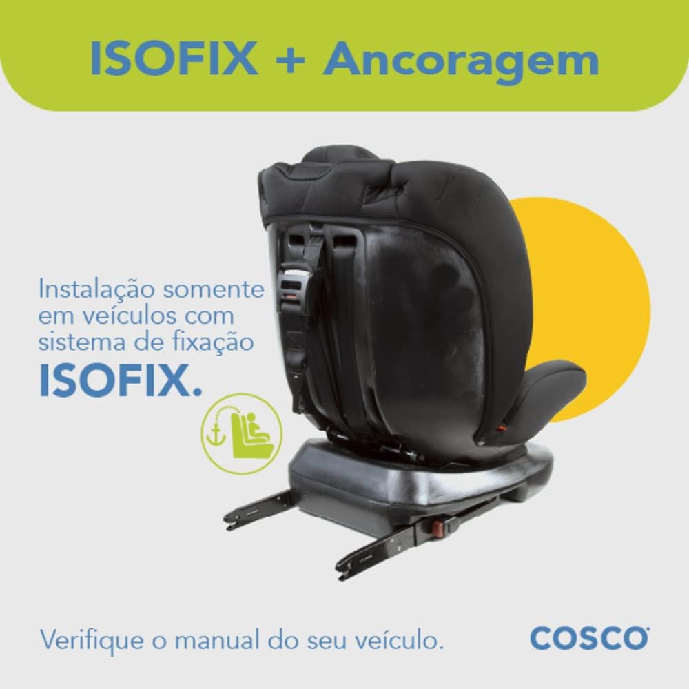 Cosco Kids, Cadeirinha Evolutty 360 X, 0 a 36kg, com Giro 360º e Isofix, Preto