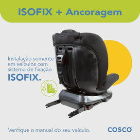 Cosco Kids, Cadeirinha Evolutty 360 X, 0 a 36kg, com Giro 360º e Isofix, Preto