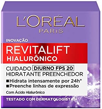 Creme Facial Anti-idade L'Oréal Paris Revitalift Hialurônico Noturno, 49g