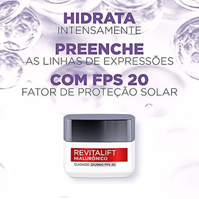 Creme Facial Anti-idade L'Oréal Paris Revitalift Hialurônico Noturno, 49g