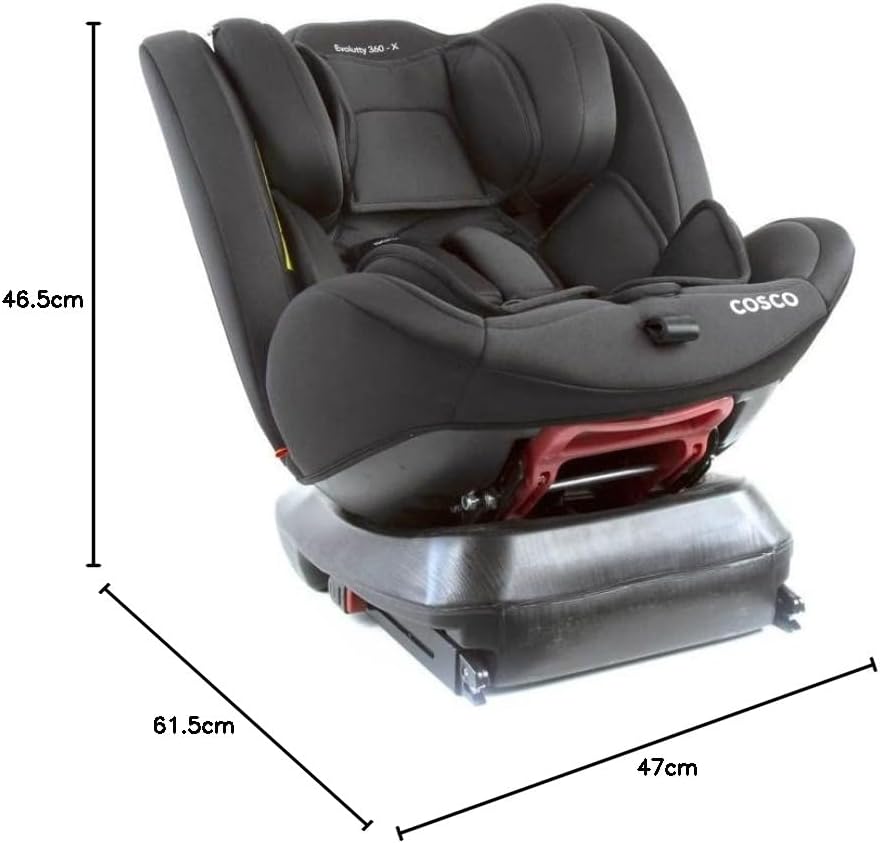 Cosco Kids, Cadeirinha Evolutty 360 X, 0 a 36kg, com Giro 360º e Isofix, Preto