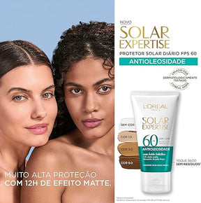 L’Oréal Paris Protetor Solar Facial L'Oréal Paris Solar Expertise Antioleosidade Fps60 Cor 3.0 Média 40G