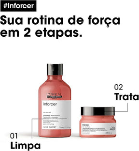 L'Oréal Professionnel Inforcer Shampoo Fortificante Antiqueda por Quebra, Crescimento Saudável Para Cabelos Frágeis e Quebradiços Com Biotina e Vitamina B6, 300ml