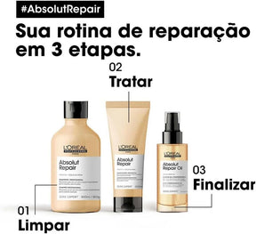 Kit Shampoo e Condicionador Loreal Professionnel Absolut Repair Gold Quinoa + Protein Pequeno