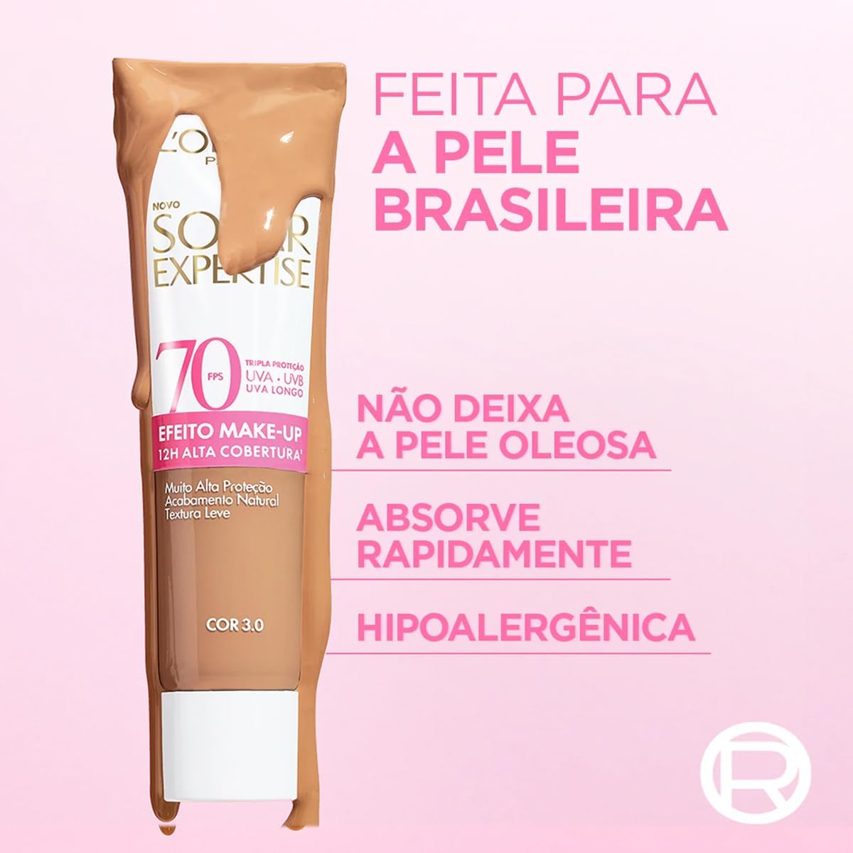 L'oréal Protetor Solar Expertise Efeito Make-up FPS 70 Cor 3.0 30g