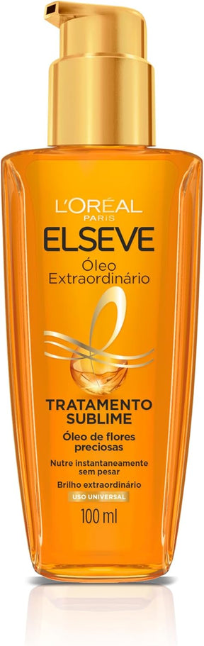 ELSÉVE Óleo Capilar L'Oréal Paris Elseve Óleo Extraordinário 100Ml - Leave In Anti Frizz Protetor Térmico Tratamento Reconstrutor Para Todos Os Tipos De Cabelo