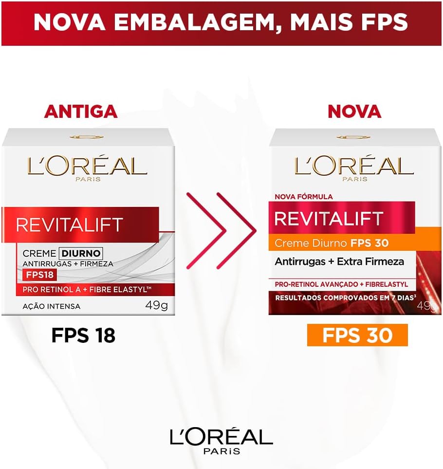 L'Oréal Paris Revitalift Diurno FPS18 - Creme Facial Anti-Idade 49g
