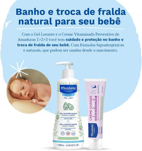Mustela Gel Lavante Suave 500ml - Sabonete Líquido Corpo e Cabelo Infantil - 93% de Ingredientes de Origem Natural - Seguro Desde o Nascimento