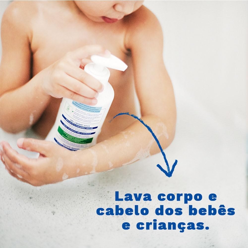 Mustela Gel Lavante Suave 500ml - Sabonete Líquido Corpo e Cabelo Infantil - 93% de Ingredientes de Origem Natural - Seguro Desde o Nascimento