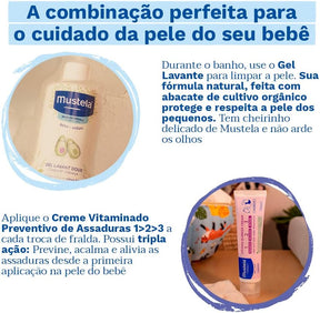 Mustela Gel Lavante Suave 500ml - Sabonete Líquido Corpo e Cabelo Infantil - 93% de Ingredientes de Origem Natural - Seguro Desde o Nascimento
