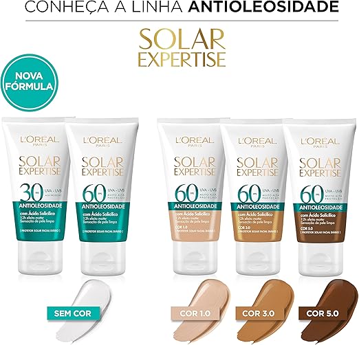 L’Oréal Paris Protetor Solar Facial L'Oréal Paris Solar Expertise Antioleosidade Fps60 Cor 3.0 Média 40G
