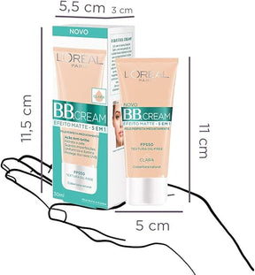 Base BB Cream L'Oréal Paris Efeito Matte Cor Clara FPS 50, 30ml