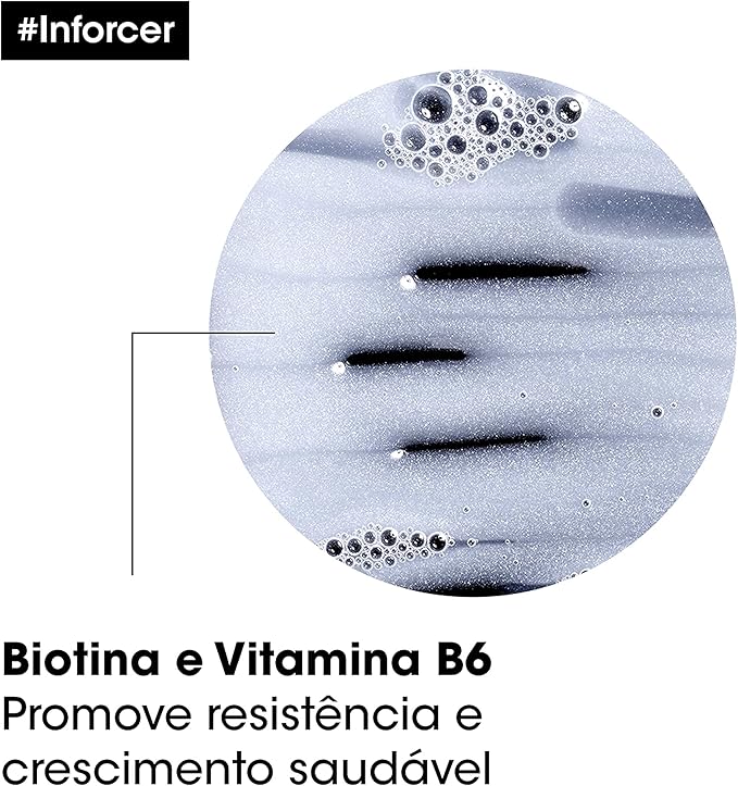 L'Oréal Professionnel Inforcer Shampoo Fortificante Antiqueda por Quebra, Crescimento Saudável Para Cabelos Frágeis e Quebradiços Com Biotina e Vitamina B6, 300ml