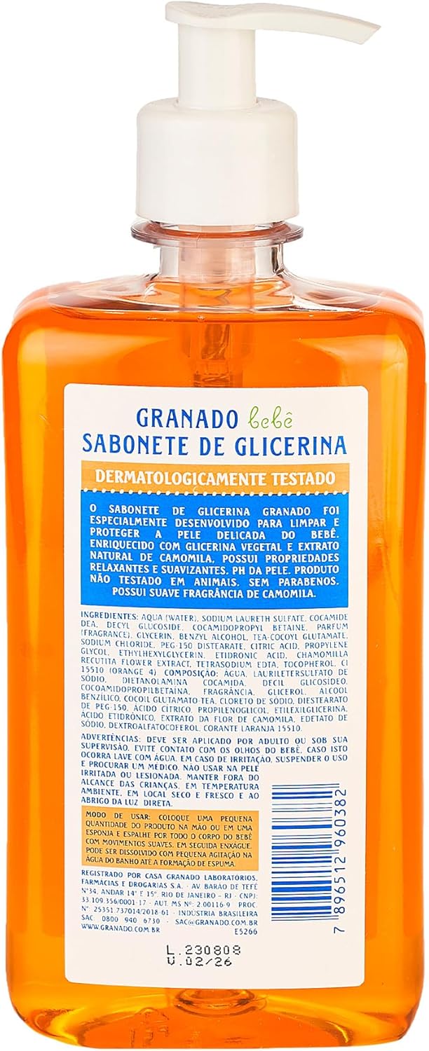 Granado Sabonete Líquido Bebê, Tradicional, 500ml