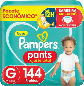 Fralda Pampers Pants Ajuste Total G - 144 fraldas
