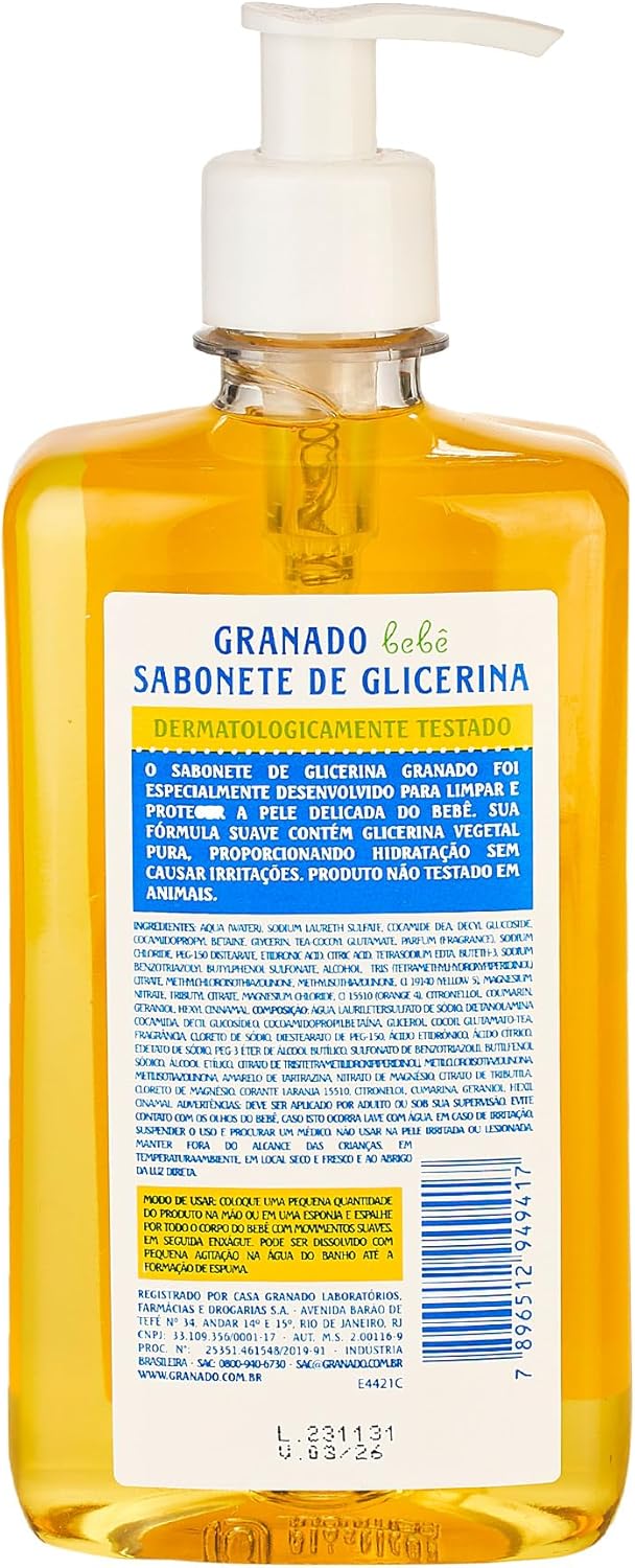 Granado Sabonete Líquido Bebê, Tradicional, 500ml