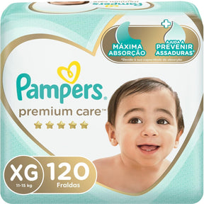 Fralda Descartável Pampers Premium Care – Tamanho XG, 120 Unidades