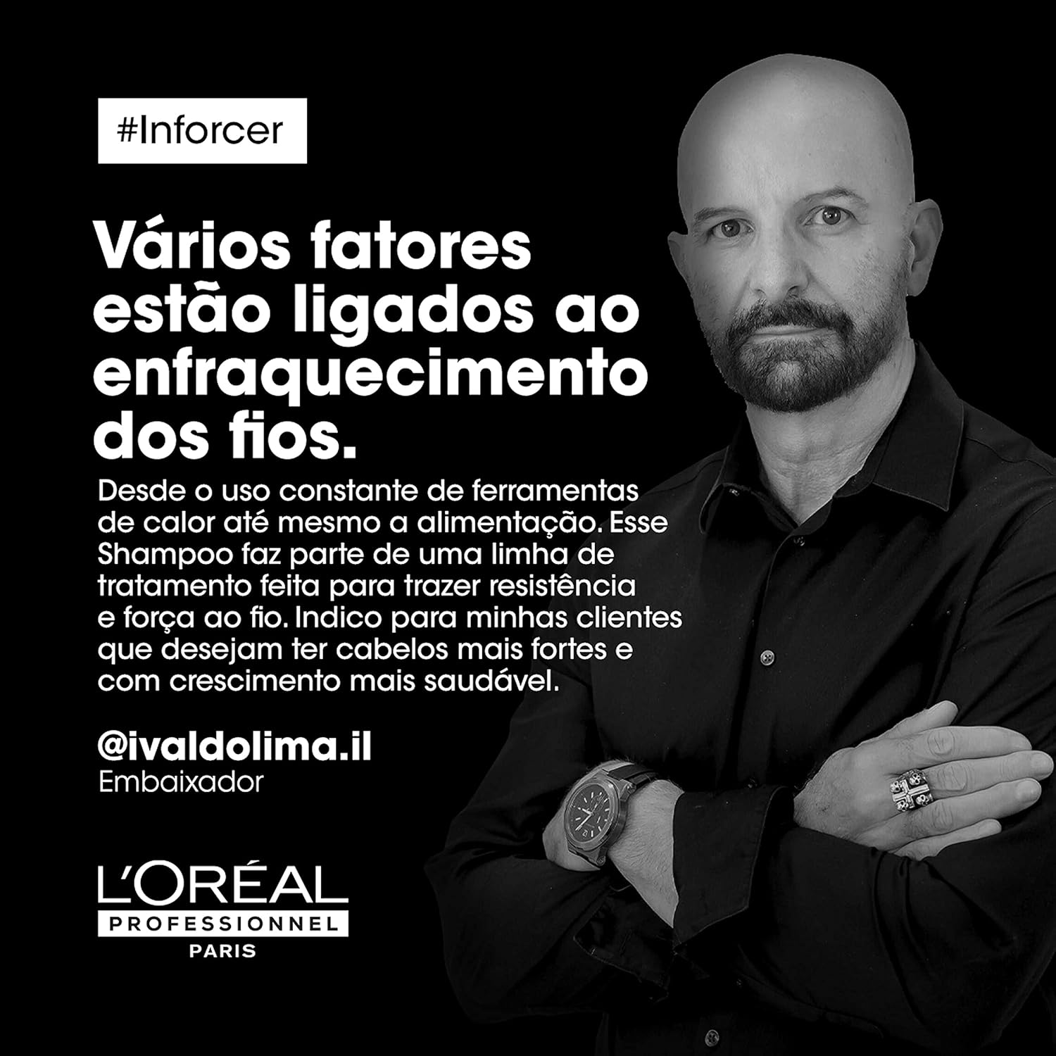 L'Oréal Professionnel Inforcer Shampoo Fortificante Antiqueda por Quebra, Crescimento Saudável Para Cabelos Frágeis e Quebradiços Com Biotina e Vitamina B6, 300ml