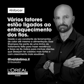 L'Oréal Professionnel Inforcer Shampoo Fortificante Antiqueda por Quebra, Crescimento Saudável Para Cabelos Frágeis e Quebradiços Com Biotina e Vitamina B6, 300ml