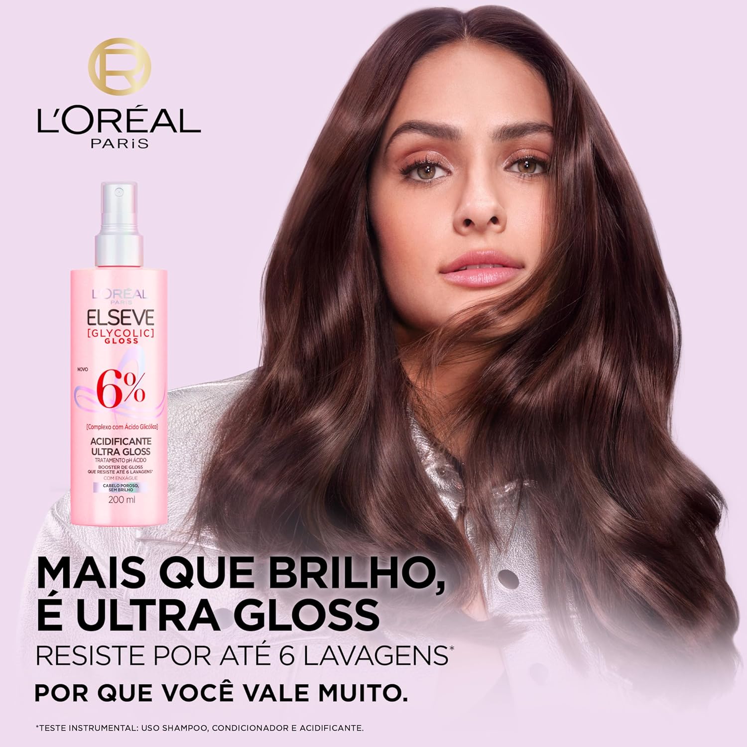 L'Oréal Paris Elseve Acidificante Capilar Glycolic Gloss, Brilho Durador Resiste por até 6 Lavagens, 200ml