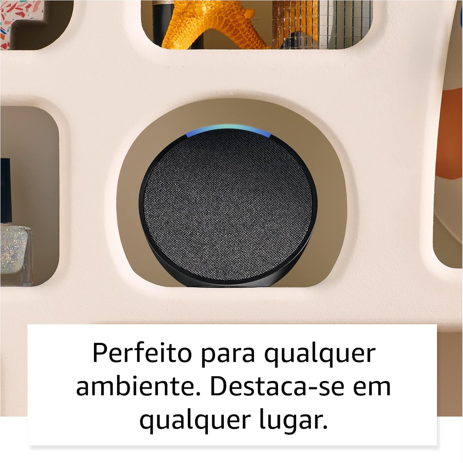 Echo Pop (Geração mais recente) | Smart speaker compacto com som envolvente e Alexa | Cor Branca