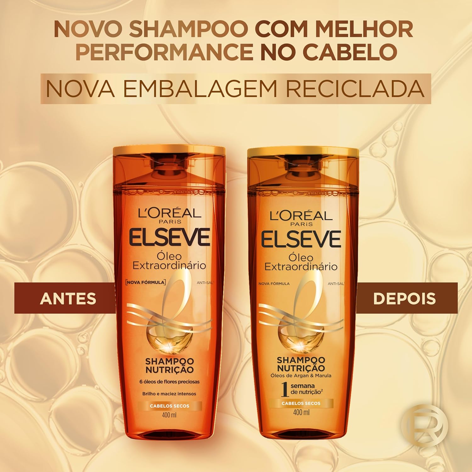 Shampoo L'Oréal Paris Elseve Óleo Extraodinário, 400ml